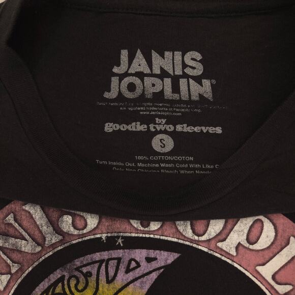 Janis Joplin Band Short Sleeve Crew Neck T-Shirt Adult Mens Size Small S black - Picture 3 of 9
